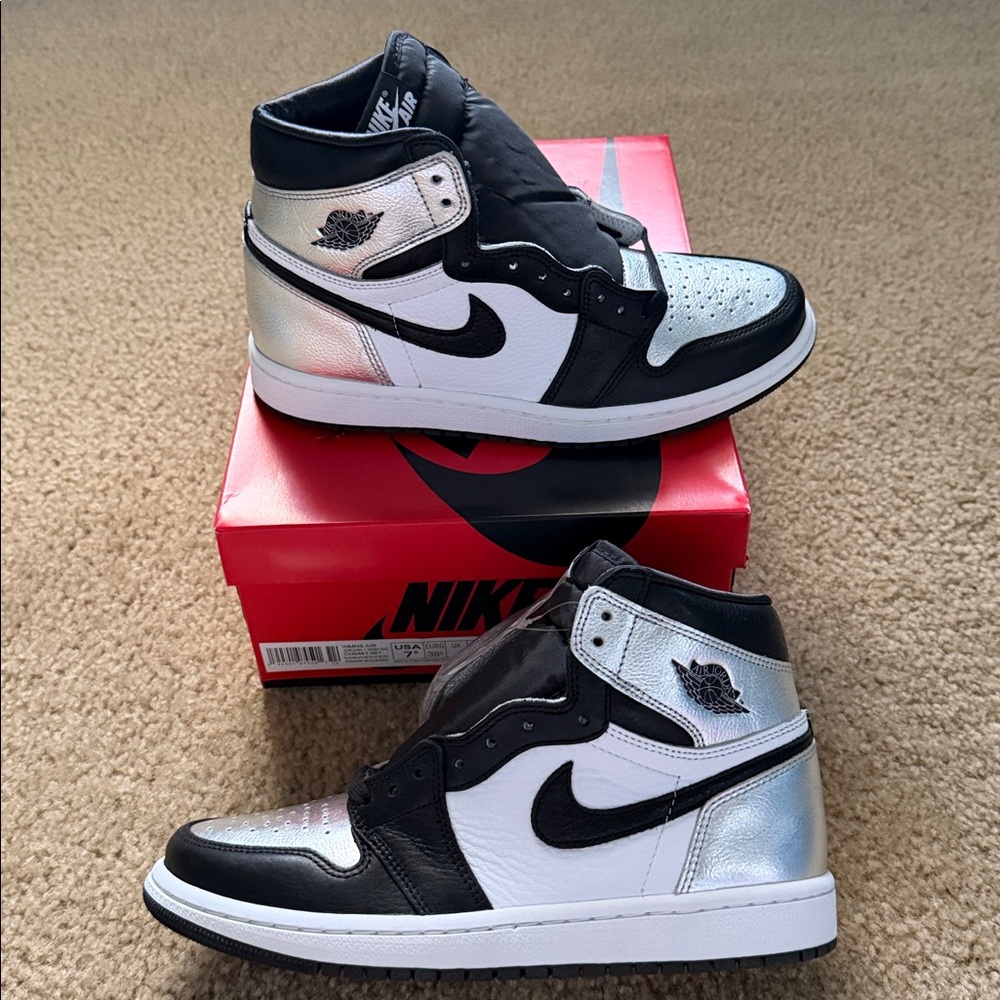 Air Jordan 1 Retro High OG Silver Toe